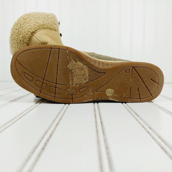 Sperry Top-sider Tall Women Tan Leather Fur Non-Marking Lace Up Ankle Boots B373 - Picture 10 of 12